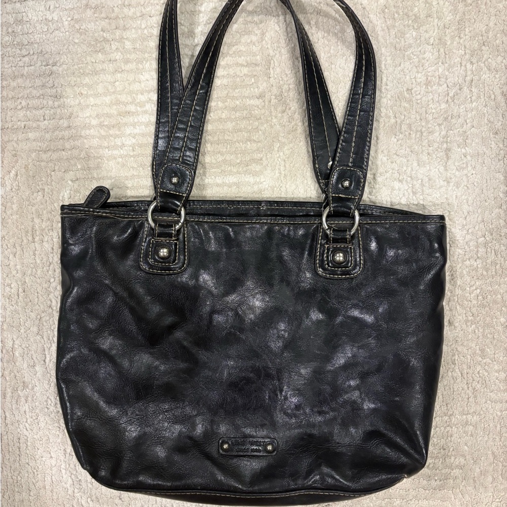 Black Leather Nine West Shoulder Bag